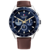 Tommy Hilfiger Men's Multifunction Brown Leather Watch 43mm In Brown