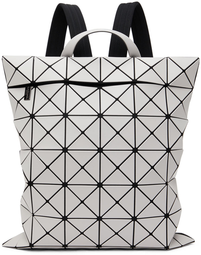 Bao Bao Issey Miyake Flat Pack Geometric-pattern Pvc Backpack In Light Grey