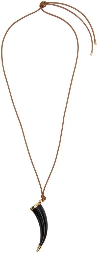 A.p.c. Brown Roadie Necklace In Black