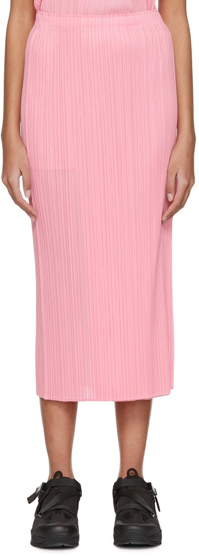 Issey Miyake Pink Monthly Colors March Midi Skirt