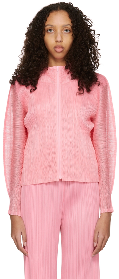 Issey Miyake Monthly Colors March Zip-up Jacket In 22 Pink