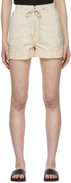MONCLER OFF-WHITE POLYESTER SHORTS