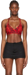 ADIDAS X IVY PARK RED RECYCLED POLYESTER SPORTS BRA