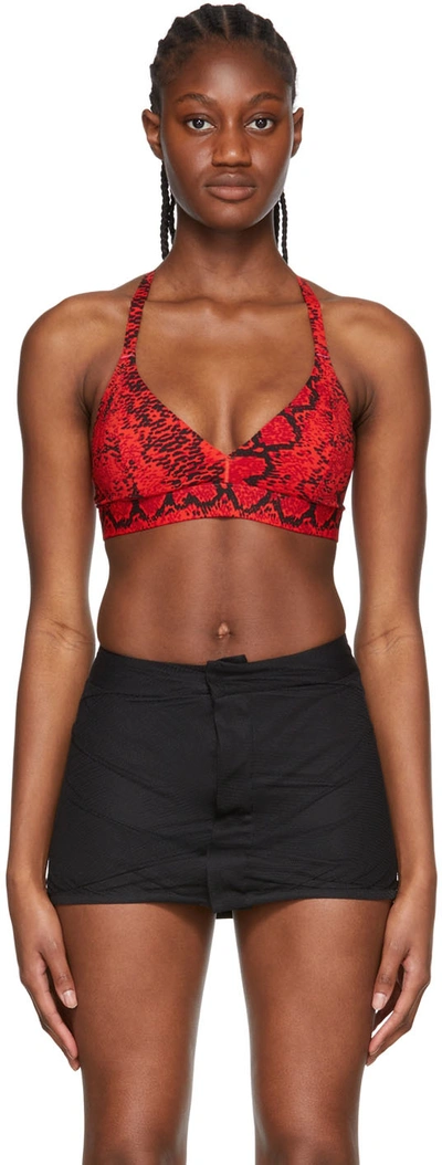 Adidas X Ivy Park Red Recycled Polyester Sports Bra In Red/black