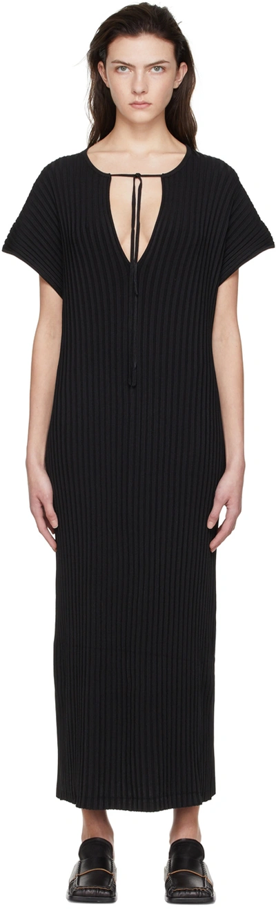 By Malene Birger Black Viscose Midi Dress In 050 Black