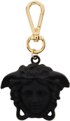 Versace Medusa-head Motif Key Chain In Black,gold