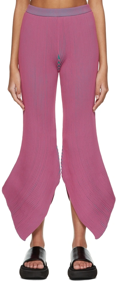 Issey Miyake Pink Fluidity Loop Slim Flared Trousers In 22 Pink
