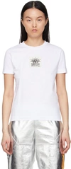 Stella Mccartney Logo Label Cotton Jersey T-shirt In 9000 Pure White