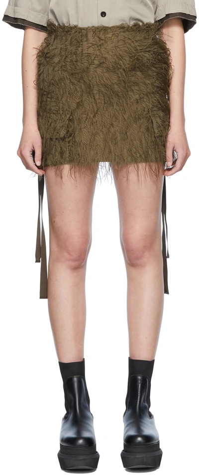 Sacai Khaki Polyester Skirt In 501 Khaki