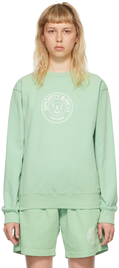 Sporty And Rich Wellness Crewneck Sweatshirt In Green