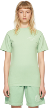 SPORTY AND RICH GREEN COTTON T-SHIRT
