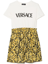 Versace Barocco Kids-print T-shirt Dress In White