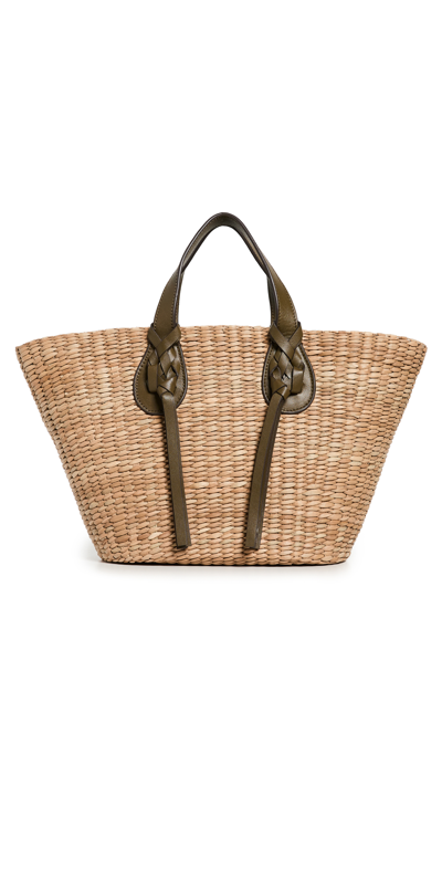 Ulla Johnson Seaview Leather-trimmed Straw Tote In Natural