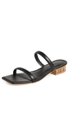 Cult Gaia Liz Square Toe Block Heel Slide Sandal In Black