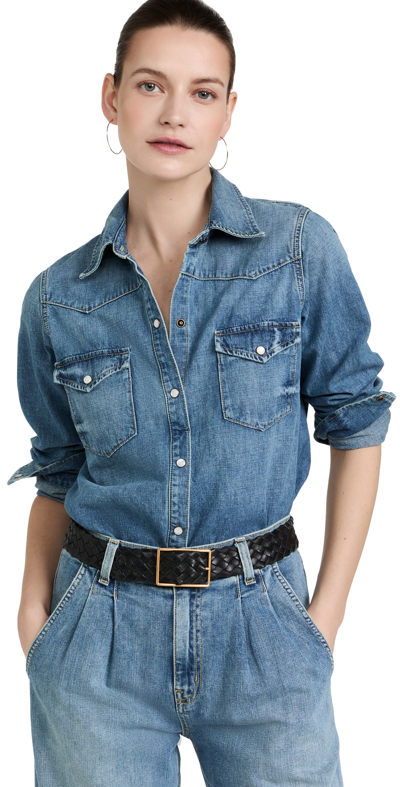 Nili Lotan Travis Denim Shirt In Classic Wash