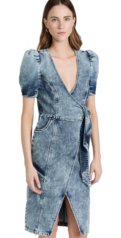 Retroféte Zelda Wrap Denim Dress In Siena