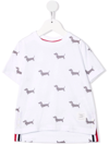 Thom Browne Dog-print Short-sleeve T-shirt In 100 White