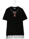 Marcelo Burlon County Of Milan Necklace-print Fringed Dress In Black