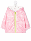Moncler Nazira Nylon Jacket With Zipper And Logo In Pink