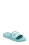 Ferragamo Groovy Gancini Pool Slide Sandals In Blue