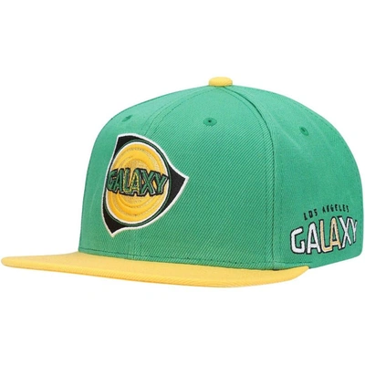 Mitchell & Ness Men's Green La Galaxy Historic Logo Since '96 Two-tone Snapback Hat