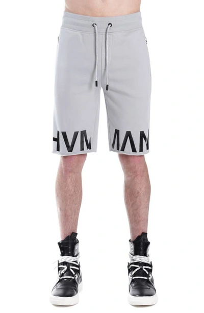 Hvman Logo French Terry Sweat Shorts In Grey