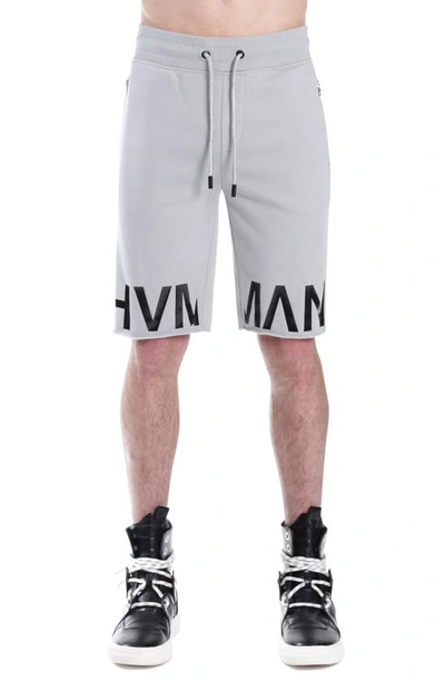 Hvman Logo French Terry Sweat Shorts In Ghost