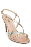 Nerogiardini Asymmetric Strappy Sandal In Metallic Multi