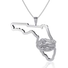 Dayna Designs Women's  Silver-tone Florida Gators Team State Outline Necklace In Silver