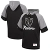 Mitchell & Ness Men's  Black Las Vegas Raiders Home Advantage Raglan Short Sleeve Pullover Hoodie In Black