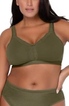 CURVY COUTURE LACE TRIM WIRELESS BRA