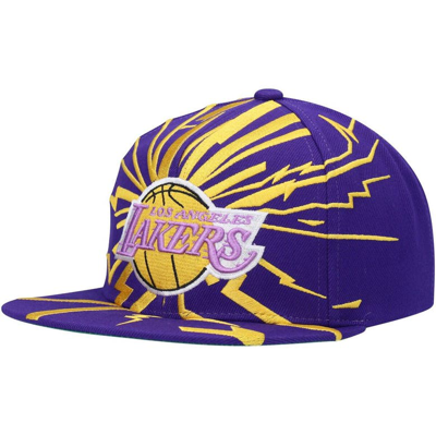 Mitchell & Ness Men's Purple Los Angeles Lakers Hardwood Classics Earthquake Snapback Hat