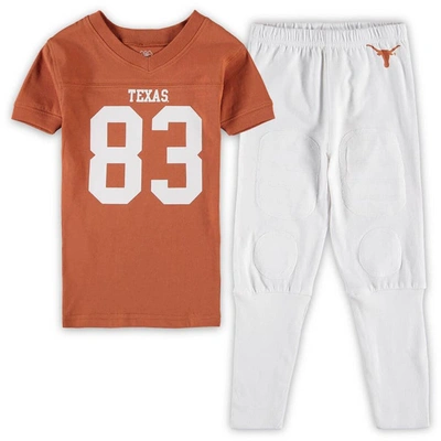 Wes & Willy Kids' Preschool  Texas Orange Texas Longhorns Football Pajama Set In Burnt Orange