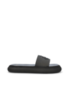 Moncler Logo-embossed Slide Sandals In Black