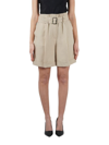 Woolrich Belted-waist Knee-length Shorts In Beige
