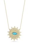 Sphera Milano Pavé Cz Evil Eye Pendant Necklace In Yellow Gold