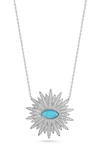 Sphera Milano Pavé Cz Evil Eye Pendant Necklace In Silver