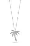 Sphera Milano Palm Tree Pendant Necklace In Silver