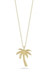 Sphera Milano Palm Tree Pendant Necklace In Yellow Gold