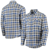 ANTIGUA ANTIGUA ROYAL/WHITE NEW YORK METS EASE FLANNEL BUTTON-UP LONG SLEEVE SHIRT