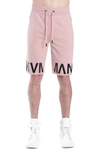 Hvman Logo French Terry Sweat Shorts In Dusty Pink