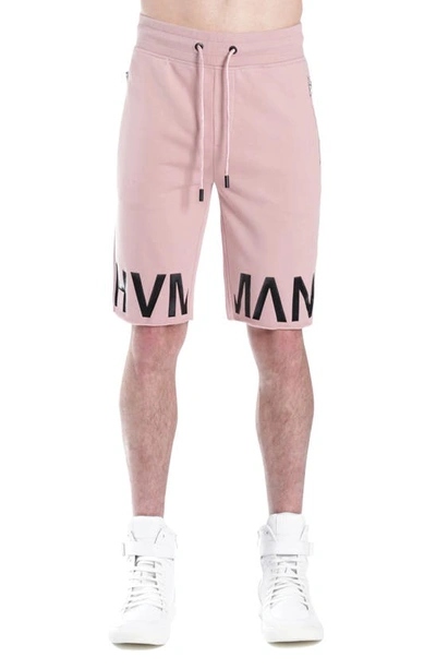 Hvman Logo French Terry Sweat Shorts In Pink