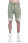 Hvman Logo French Terry Sweat Shorts In Green
