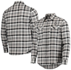 ANTIGUA ANTIGUA BLACK/GRAY LOS ANGELES KINGS EASE PLAID BUTTON-UP LONG SLEEVE SHIRT