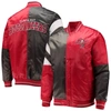 Starter Men's  Red, Black Tampa Bay Buccaneers Leader Varsity Satin Full-snap Jacket In Red