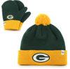 47 TODDLER '47 GREEN/GOLD GREEN BAY PACKERS BAM BAM CUFFED KNIT HAT WITH POM AND MITTENS SET