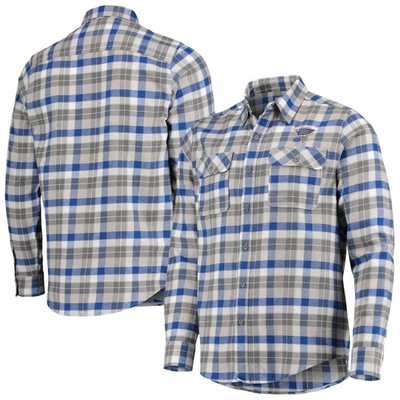 ANTIGUA ANTIGUA BLUE/GRAY ST. LOUIS BLUES EASE PLAID BUTTON-UP LONG SLEEVE SHIRT