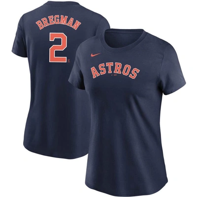 Nike Women's Alex Bregman Navy Houston Astros Name Number T-shirt