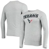 New Era Heathered Gray Houston Texans Combine Authentic Stated Long Sleeve T-shirt In Heather Gray