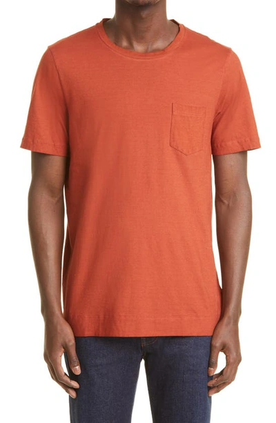 Massimo Alba Panarea Garment-dyed Cotton-jersey T-shirt In Orange